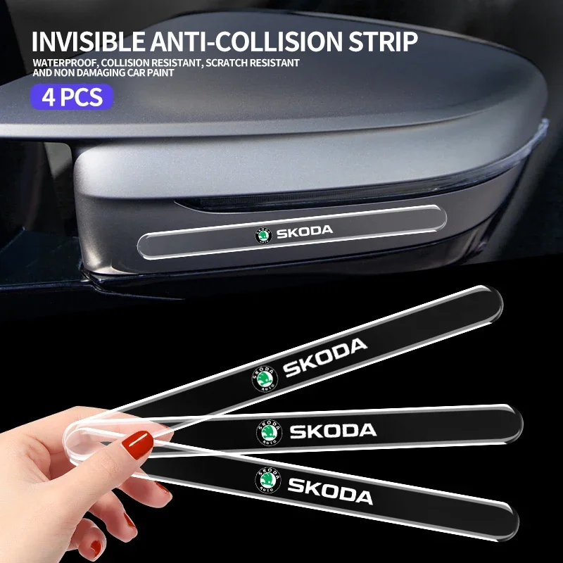 4 шт. автомобильные наклейки защитные пленки на дверные ручки царапины для Skoda