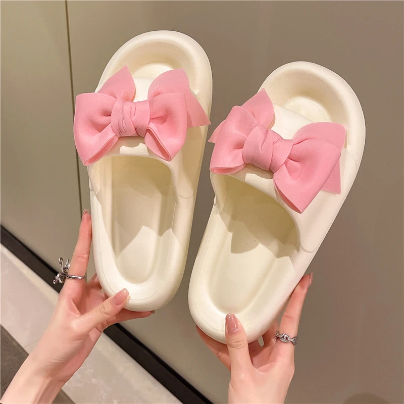 2021 Summer New Fashion Women's Flip Flops Fashion Butterfly-knot Sandals Women Open Toe Sandals Soft Comfortable Wild Slides