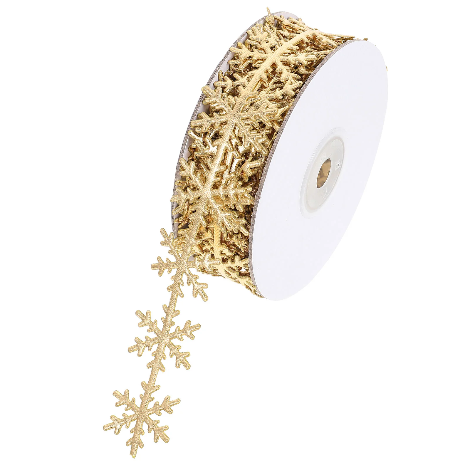 

Christmas Snowflake Ribbon Trim: Glitter Snowflake Ribbon Gifts Packaging Grosgrain Ribbon Appliques for Xmas Fabric and lace