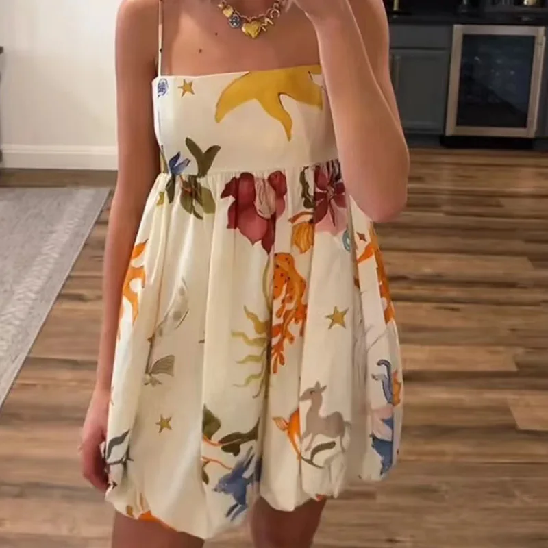 Женское плиссированное платье-комбинация без рукавов с открытой спиной