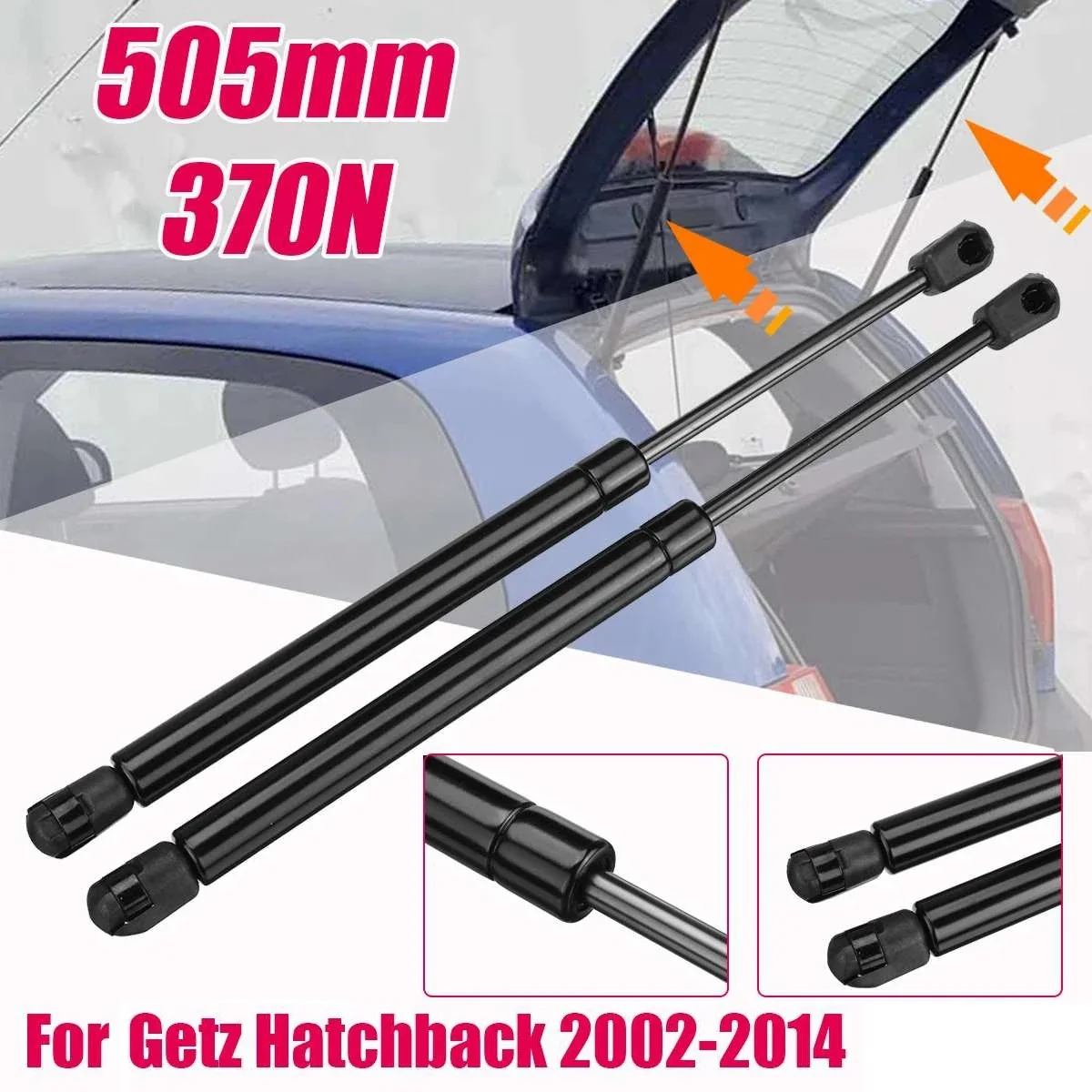 

2X Car Rear Tailgate Trunk Gas Shock Struts 81770-1C000 81770-1C001 for Hyundai Getz Hatchback 2002-2014 370N