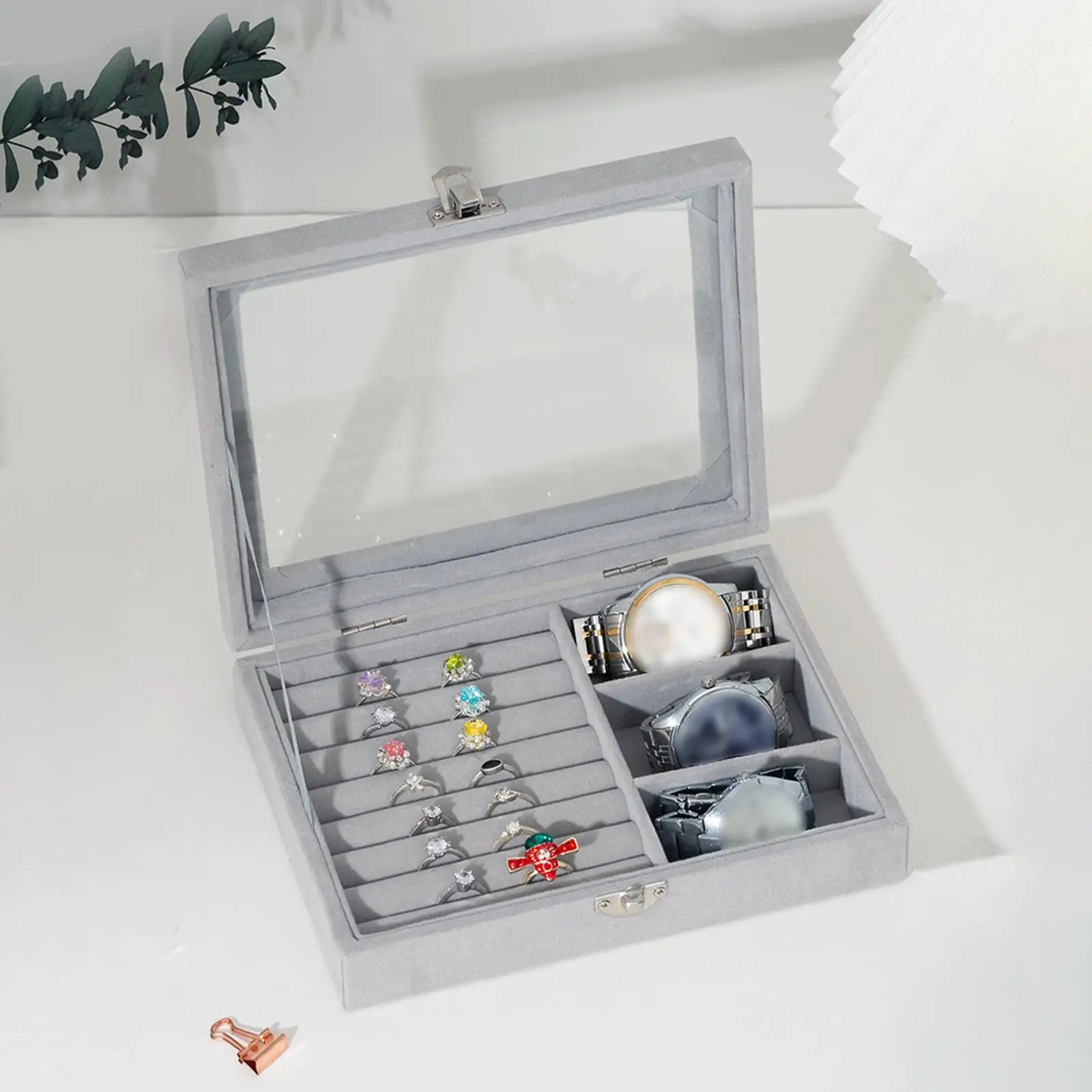 Портативный органайзер для ювелирных изделий шкатулка с крышкой и замком