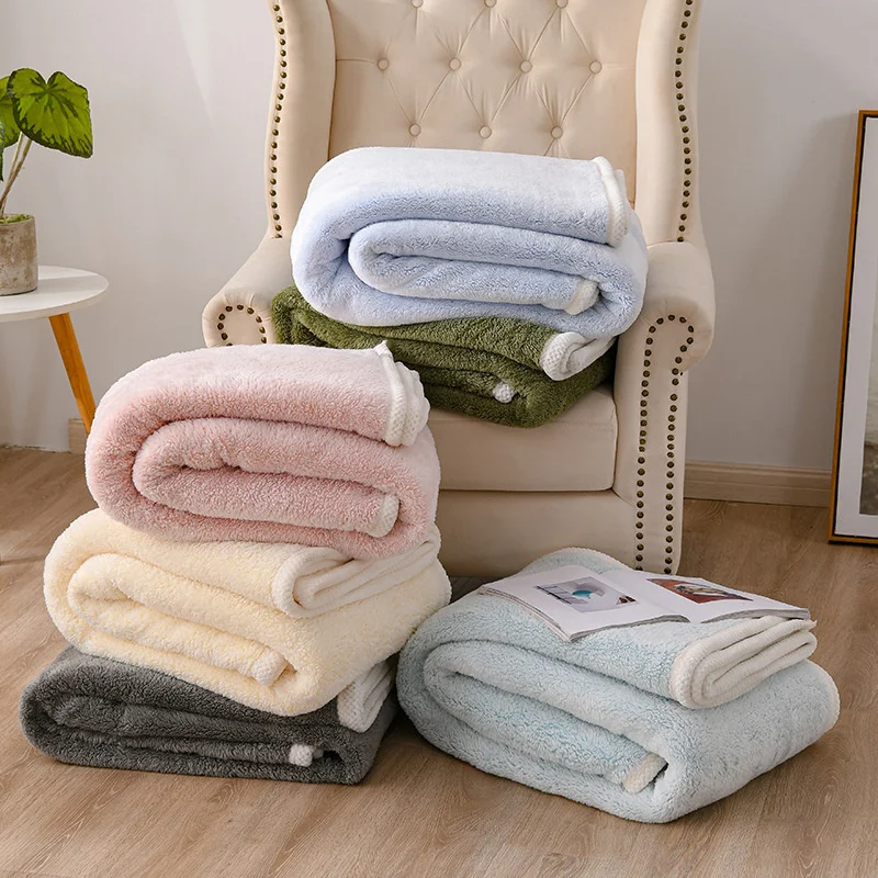 Winter Double Blanket Single Nap Blanket Kids Coral Thermal 