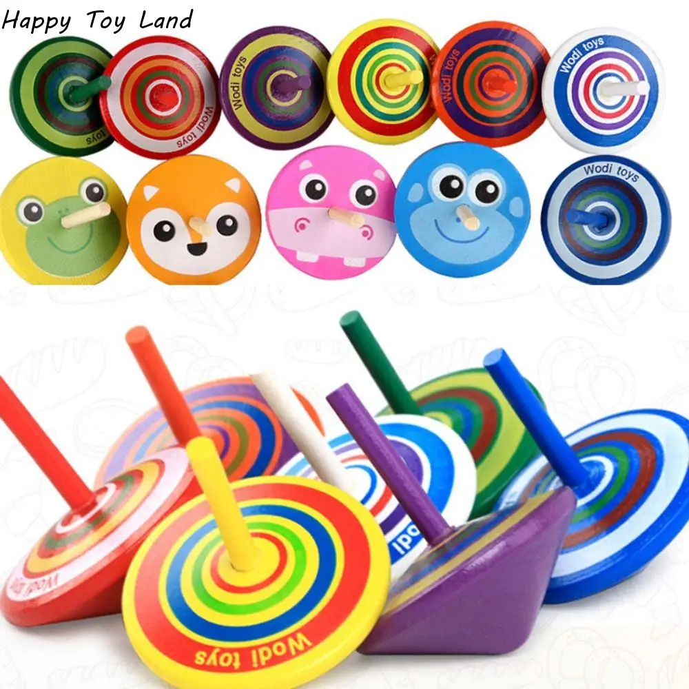 

Wooden Spin Tops Gyro Colorful Spinning Toy Kids Balance Coordination Skills Party Favors Relief Stress Fidget Spinners Toys