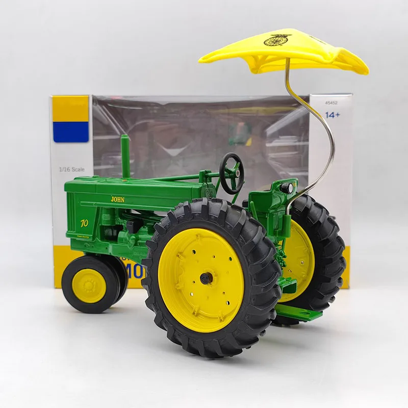 

Литый под давлением сплав масштаб 1:16 Deere 70 трактор + солнцезащитный Зонт модель для взрослых Классическая коллекция дисплей орнамент подарок
