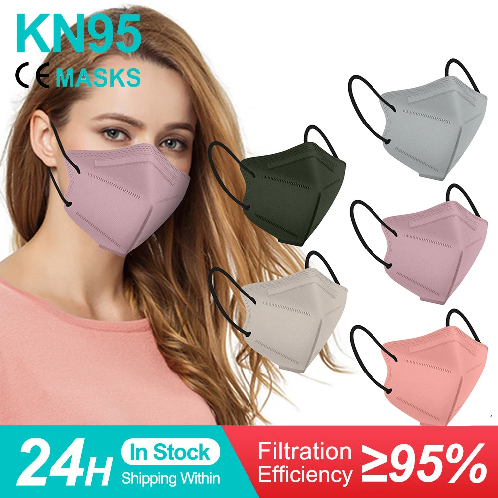 

Adult KN95 Face Mask Respirator FFP2 Mascarillas FPP2 Approved Masks Morandi Colores 5D 5 Layers FFP2MASK CE KN 95 Masque FFP 2