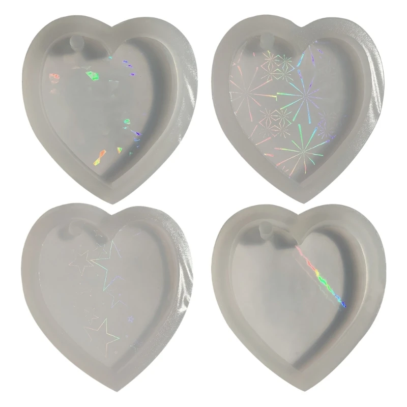 

Силиконовая форма в форме сердца для брелока, подвески для брелока из эпоксидной смолы, литые формы с подвесным отверстием для рукоделия