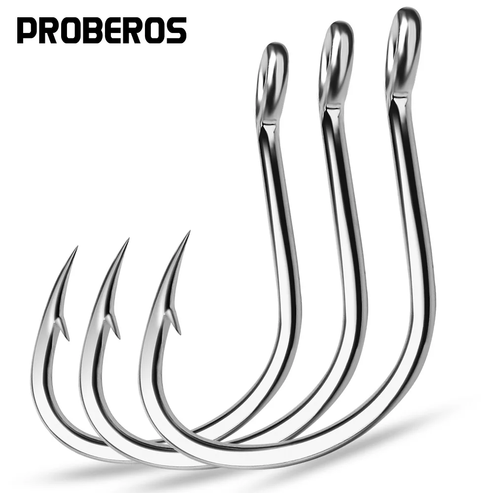 

Slow rocking iron hook 10 pieces/pack barbed high carbon steel single hook sea fishing boat fishing hook with hole hook