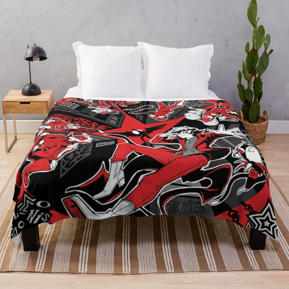 

Take Your Heart - Persona 5 Chunky Bakugo Barefoot Sublimation Flannel White Throw Blankets