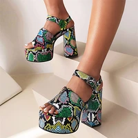high heels 2022 luxury zapatillas mujer tacon platform plus size shoes snake zebra zipper summer fashion women sandals