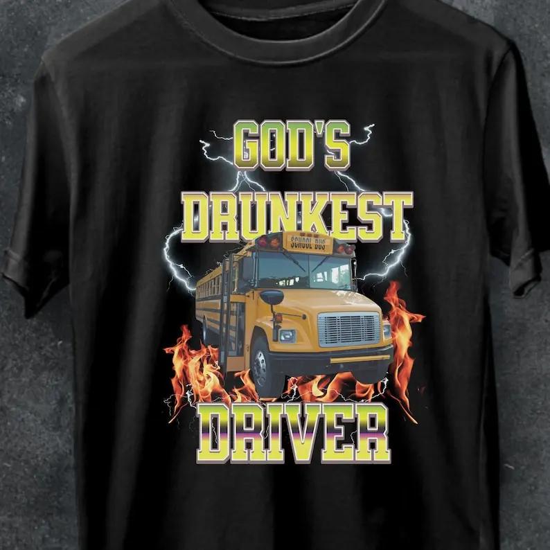 Футболка Amazing God's Drunkest Driver забавная футболка с мемми для водителя автобуса