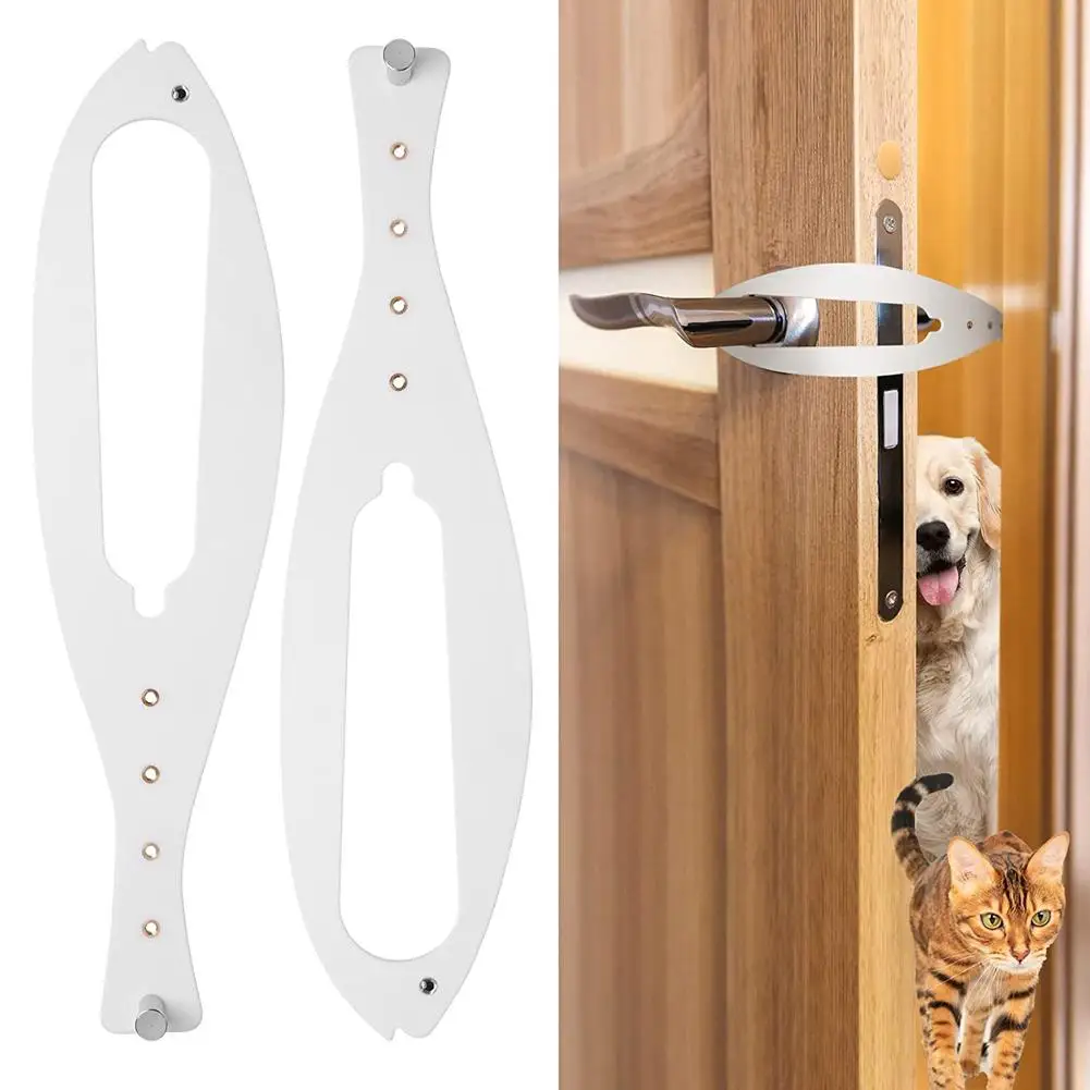 

2pcs Cat Door-latch With 5 Adjustment Holes Fish Shape Door Stopper Preventing Large Animals From Entering