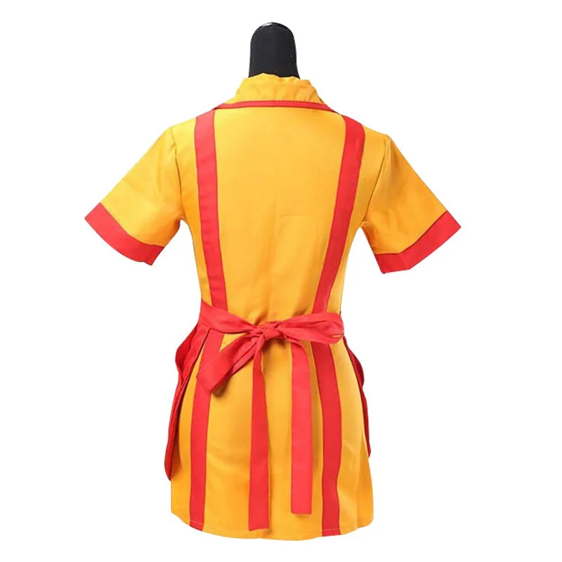 Custom Made 2 Broke Girls Costume Halloween Outfit Max Black Caroline Wesbox Channing Cosplay Suit Apron Dress |