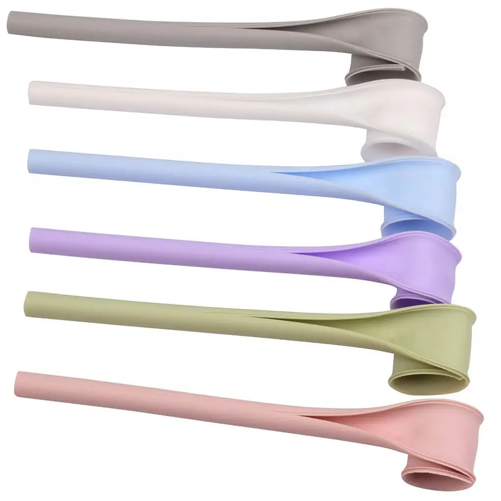 

6 Pieces Drinking Snap Straws Washable Silicone Straw Set Easy Clean Straight Bent Sucker Kit Bar Tools Supplies