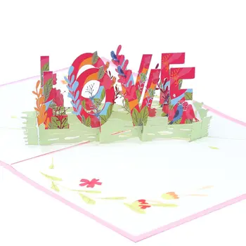 발렌타인 데이 러브 3D 인사 카드, 컬러 인쇄, 입체 인사 카드, 럭셔리 웨딩 발렌타인 데이 초대장 카드