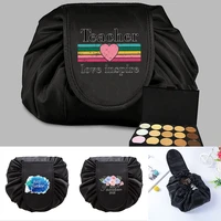 teacher printed makeup storage bag cosmetic organizer women lipstick eye shadow brush pouch bathroom home gear organization gift