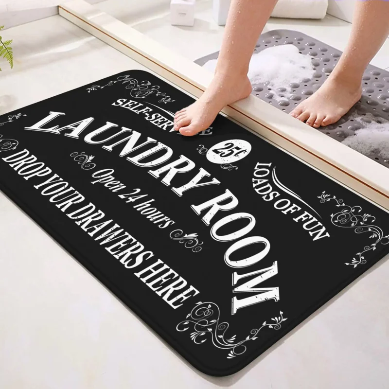 

Vintage Laundry Room Floor Mat Kitchen Rug Entrance Doormat Bathroom Bathroom Doorway Home Long Strip Carpet Home Decoration