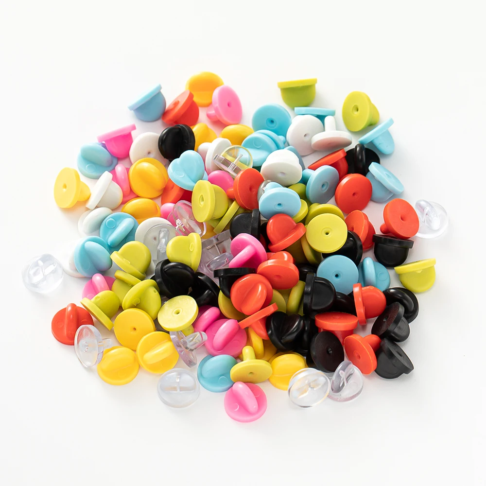 

50pcs Rubber Pin Backs Clasp Safety Buckle Brooches Bezel Base For DIY Handmade Jewelry Findings Accessories Art Crafts Supplies