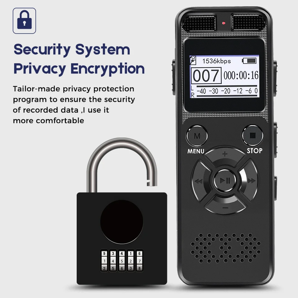 

Secret Digital Audio Voice Recorder 8GB 16GB Professional Portable Recorder MP3 For Business Support Up to 64G TF Card V32 Sale