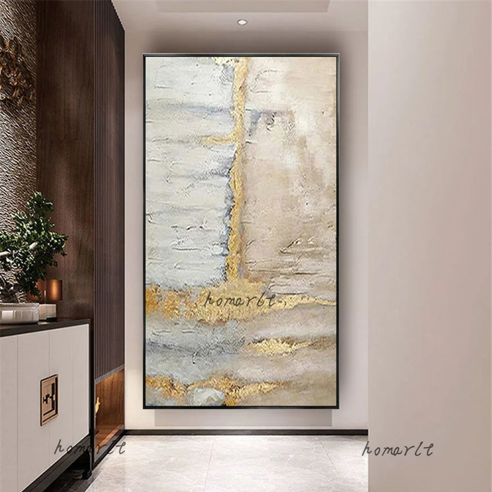 Ручная роспись акриловый холст Современная новая абстрактная Золотая картина