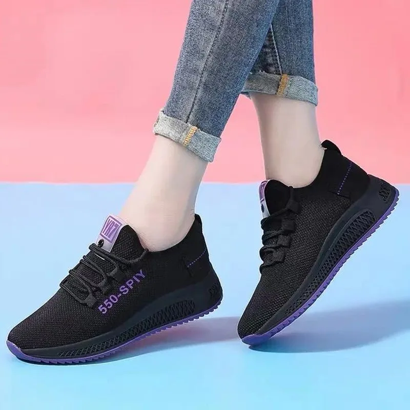 Casual Sneakers Women's Shoes Mesh Breathable Korean Style Trendy Shoes