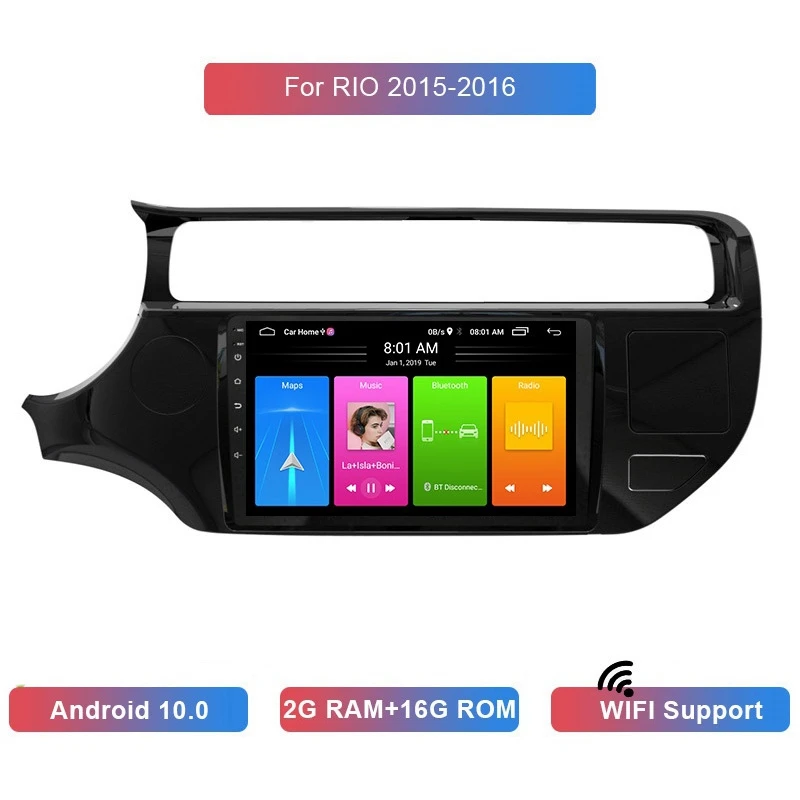 

9 Inch 2 Din Android 10.0 Car MP5 Player Stereo Radio 2+16GB Wifi Bluetooth GPS Navigation For Kia Rio 2015-2016