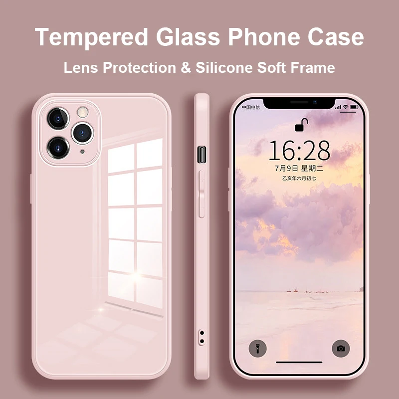 Силиконовый чехол с рамкой для телефона iPhone 13 11 12 Pro Max Mini задняя крышка из