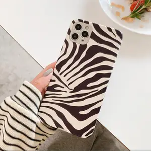 Luxury Leather Zebra Pattern Phone Case for iPhone 13 12 11 Pro Max Xs Max Xr 7plus Anti-fall Floral in USA (United States)