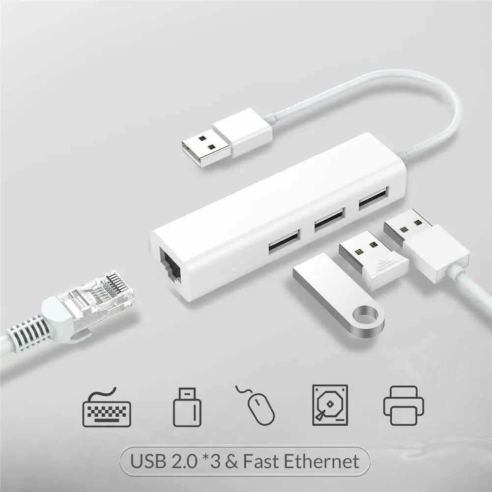 3 Usb-порта док-станция сетевая карта памяти от Usb к кабелю адаптера Ethernet |