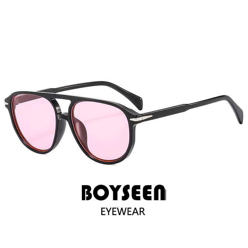 Фото BOYSEEN пляжные солнцезащитные очки мужские летние оранжевые солнцезащитные очки UV400  Может сделать рецепт очки большая оправа синие очки №5