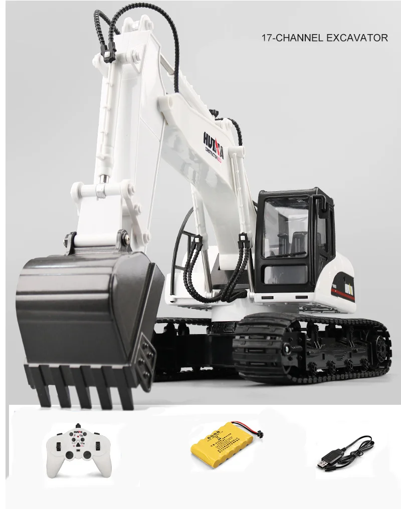 CONUSEA1:14 remote control excavator 2.4Ghz 15 CH engineering vehicle series made of alloy and metal birthday gifts for kids boy