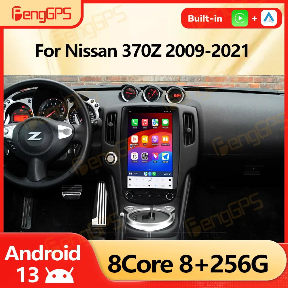 Автомобильное радио Android 13 для Nissan 370Z 2009-2021 сенсорный экран 8 дюйма GPS-навигация Apple