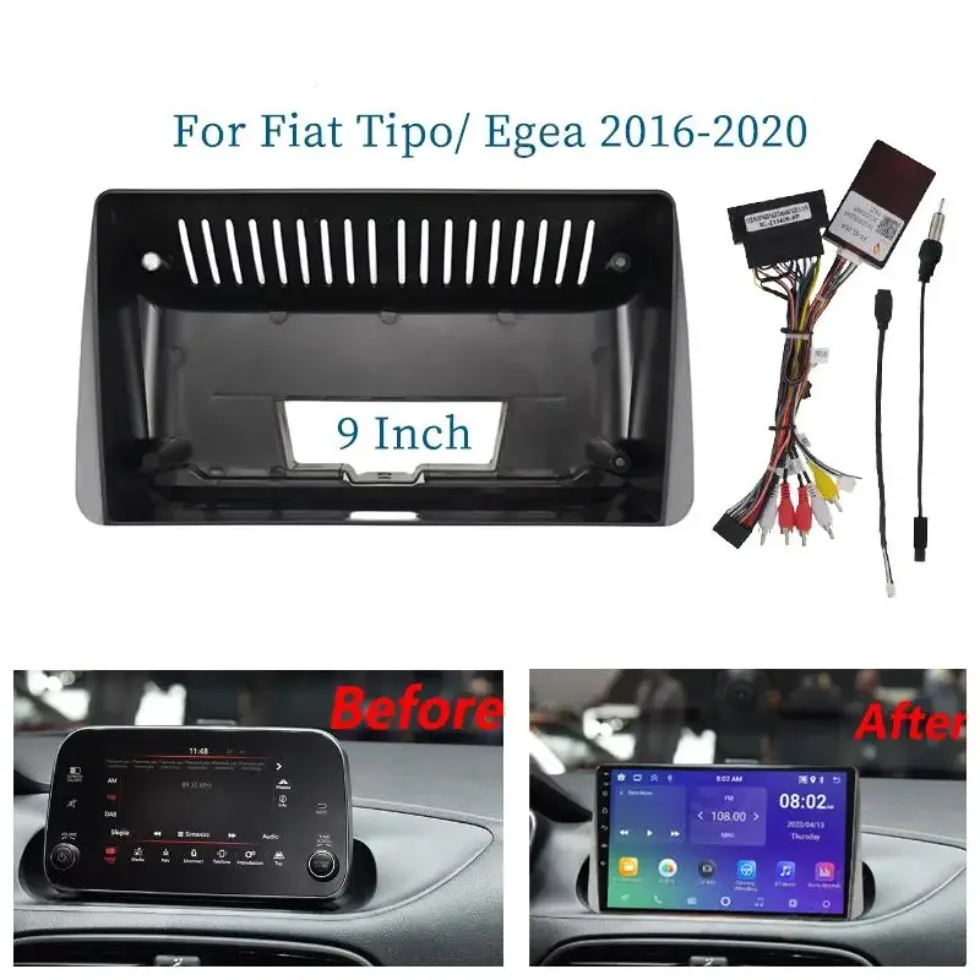9-дюймовый автомобильный каркас адаптер Canbus Box Decoder для Fiat Tipo Egea 2016-2020 Android яркий