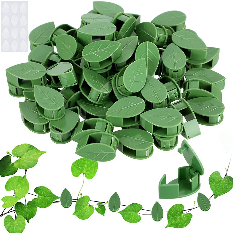 

10/20/40PCS Plant Climbing Artifacts Fixing Clip Leaf Shape Self-Adhesive Invisible Garden Hook Support Climbing Plants Tracele