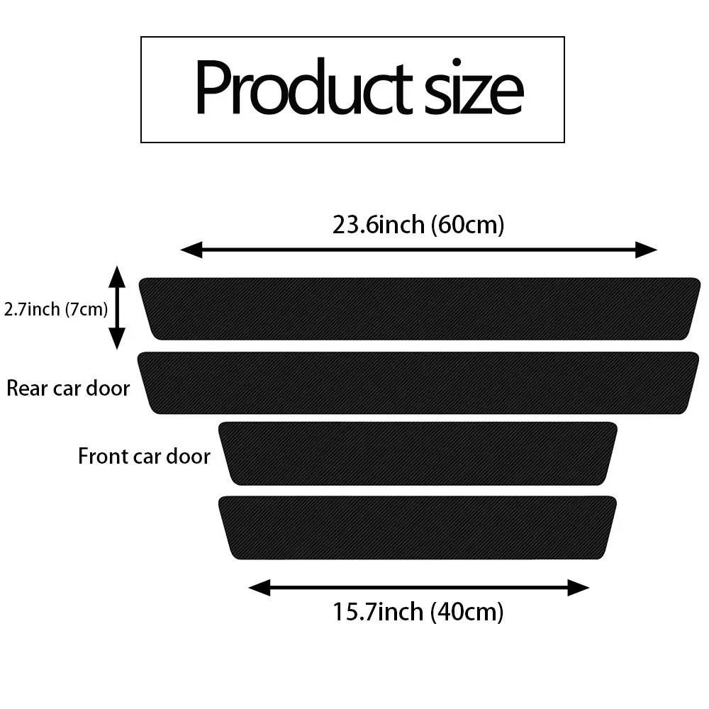 4 шт. наклейки на дверь автомобиля защитная наклейка из углеродного волокна