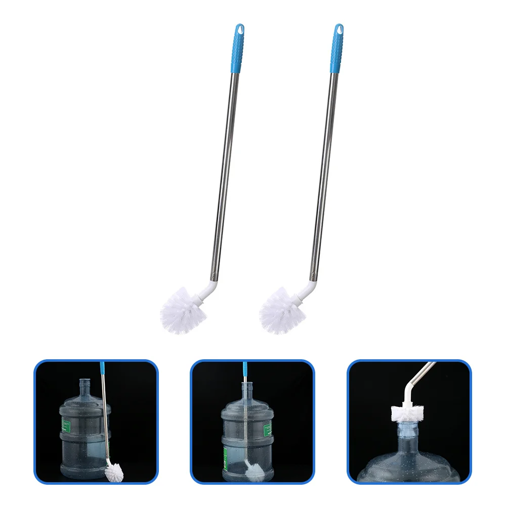 

Brush Bottle Water Cleaning Bucket Scrubber Cleaner Handle Bendableplastic Pot Stainless Steel Curved Clean Kitchen Washing