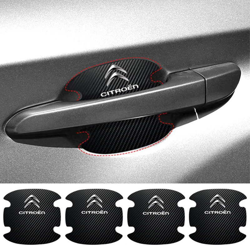 

4pcs Car Door Handle Protection Film Stripe Sticker For Citroen C1 C3 C4 C5 C6 2CV VTS Picasso Cross Cactus RD3 C4L DS3 DS4 DS5