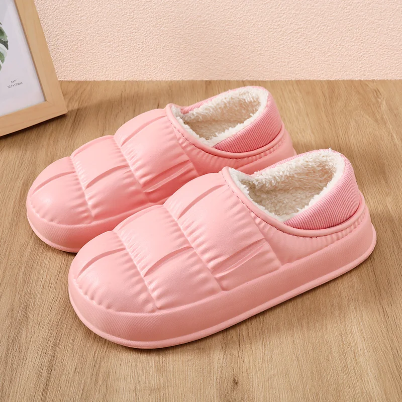 

Women's Slippers 2022 Winter Warm Plush Indoor Casual Slip-on Shoes Anti-skid Toast Home Lightweight Soft Package Cotton Shoes