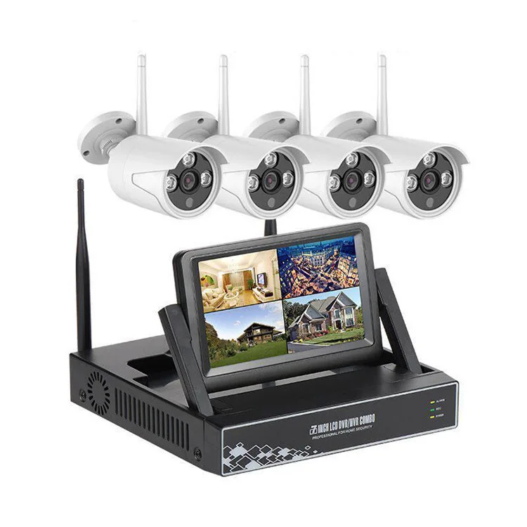 

4CH 1080P TUYA APP 7 inch Monitor Display Wireless NVR Kit Security System Wifi IP Screen CCTV Camera