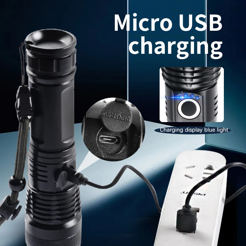 Высококачественный алюминиевый светодиодный фонарик с регулируемым фокусом 5