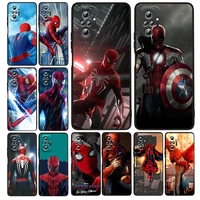 marvel avengers spiderman silicone cover for xiaomi redmi note 11e 11s 11 11t 10 10s 9 9t 9s 8 8t pro 5g 7 5 black phone case