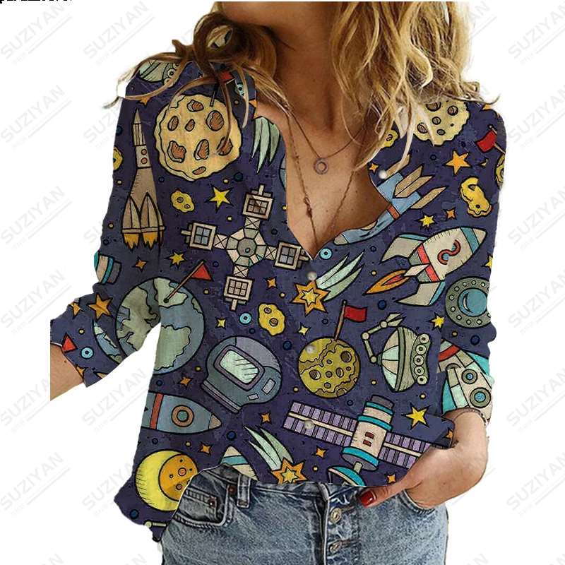 

Hot Selling Temperament Loose Fitting Shirt for Women's Fashion Casual Breathable Sexy Cardigan New Floral Printed Chiffon Shirt
