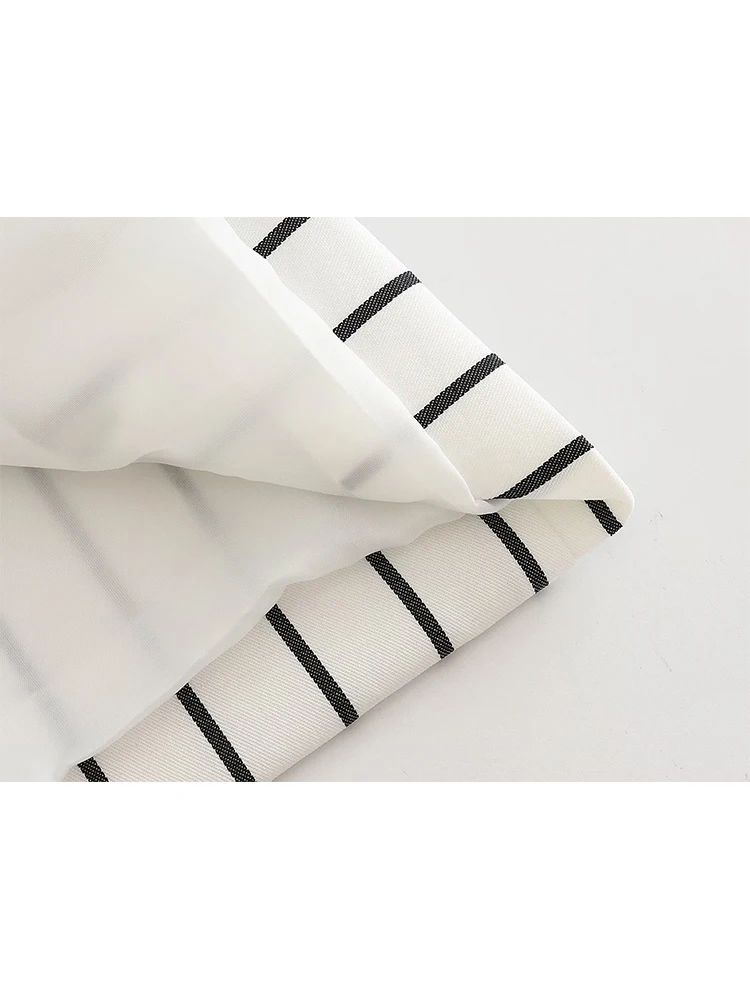 GJXSDNX Fashion Striped Blazer Suits For Women 2023 Spring Causal Pockets Office Lady Coat Zipper High Waist Straight Pants