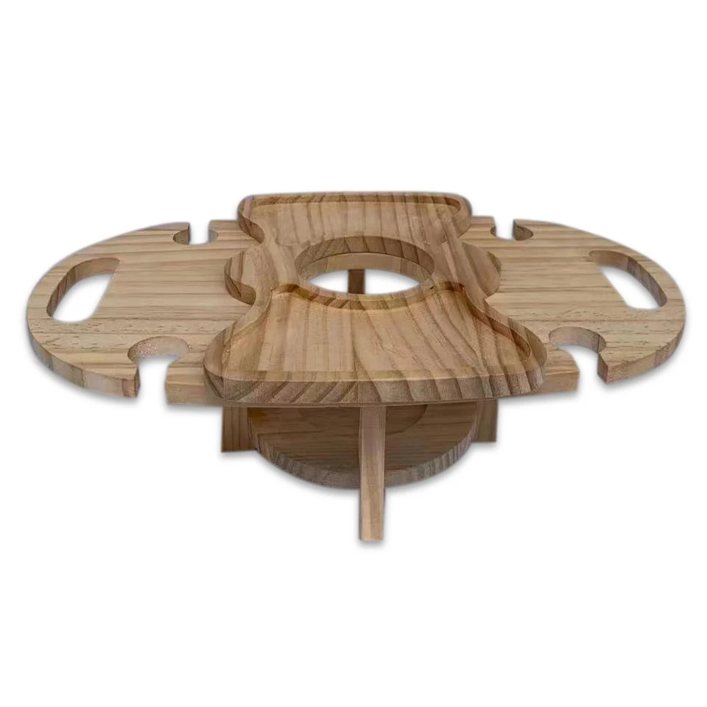 

Outdoor Wine Bottles Table Space-saving Foldable Picnic Stable Detachable Dining Desk Tray for Camping Beach Party