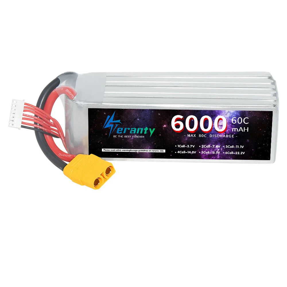 Teranty 6S батарея XT60 разъем 22 2 в 6000 мАч Lipo 60C для дрона летающей машины DlY