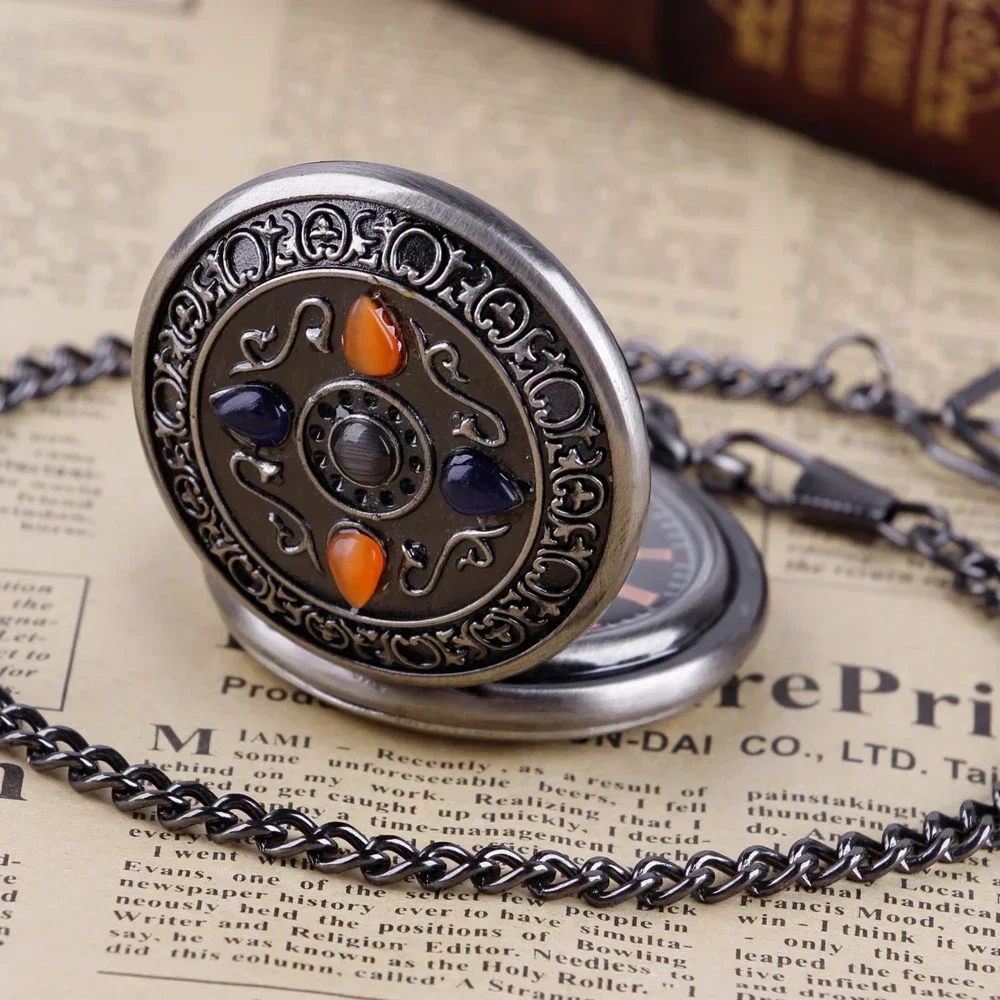 Механические мужские карманные часы роскошные латунные антикварные с подвеской