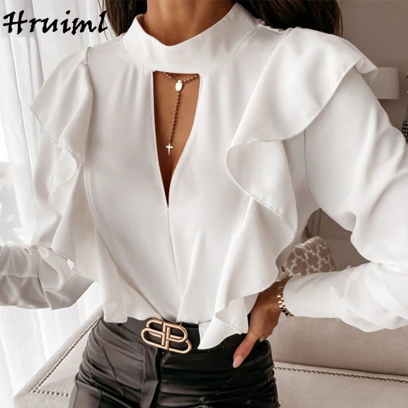 

Women Blouses Long Sleeve Ruffles Tops for Women Fashion 2020 Plus Size Female Shirts Autumn Womens Clothing Office Lady