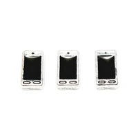 hot sale 10pcslot metal enamel mobile phone floating charms fit living glass memory locket pendant necklace diy jewelry