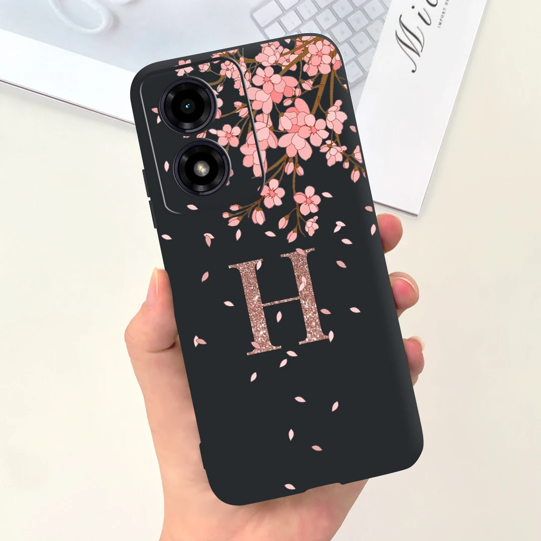 Чехол для Motorola Moto G04 G04s задняя крышка с милыми коронами и буквами мягкие чехлы