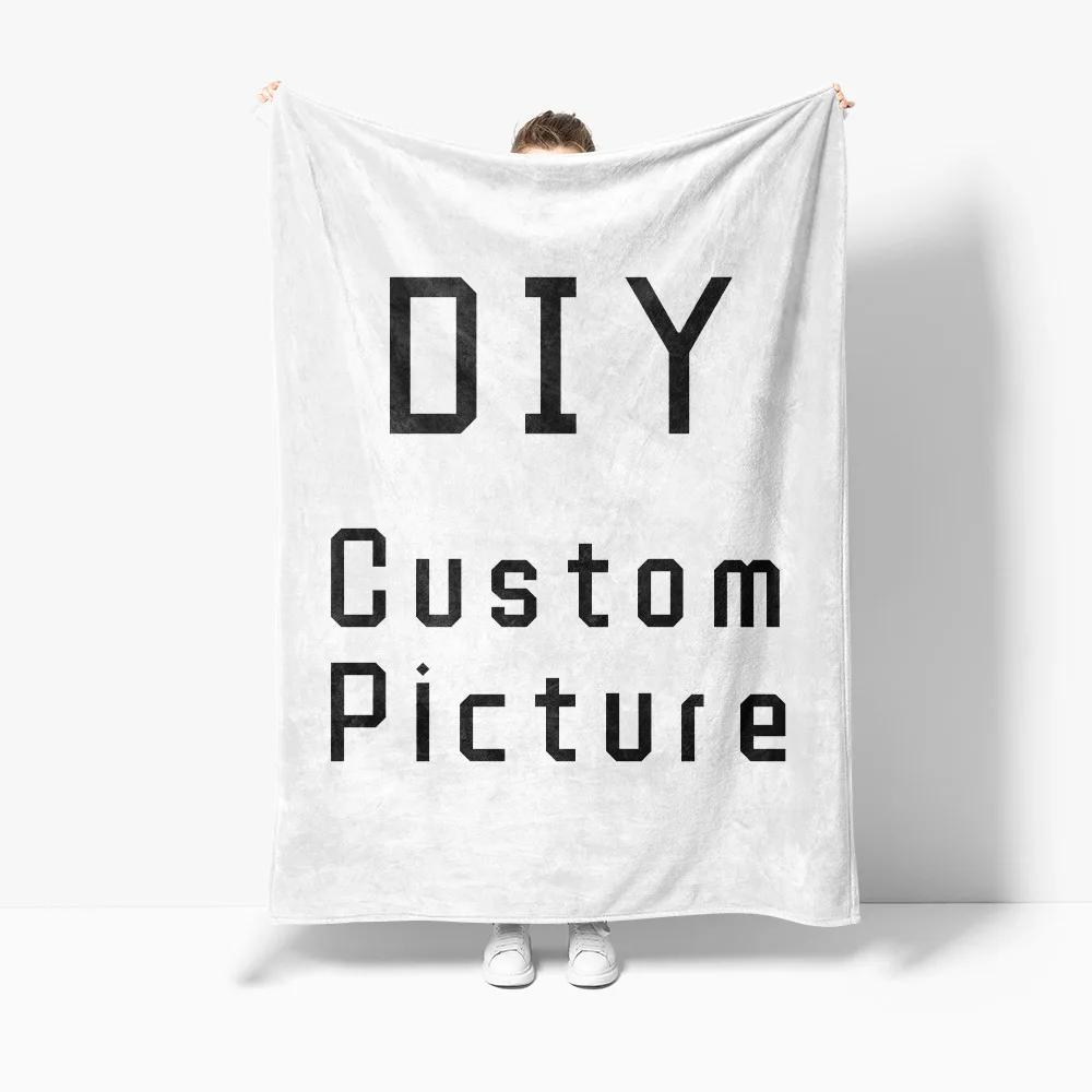 

Custom Flannel Throw Blanket 310g Customized DIY Print on Demand Throw Blankets for Beds Sofa Gift Personalized Photo Blankets